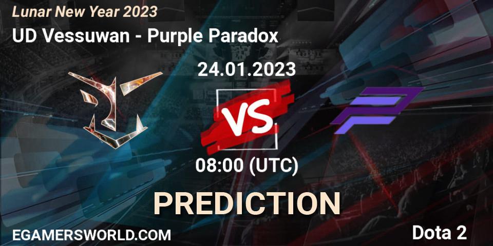 UD Vessuwan contre Purple Paradox : prédiction de match. 24.01.23. Dota 2, Lunar New Year 2023