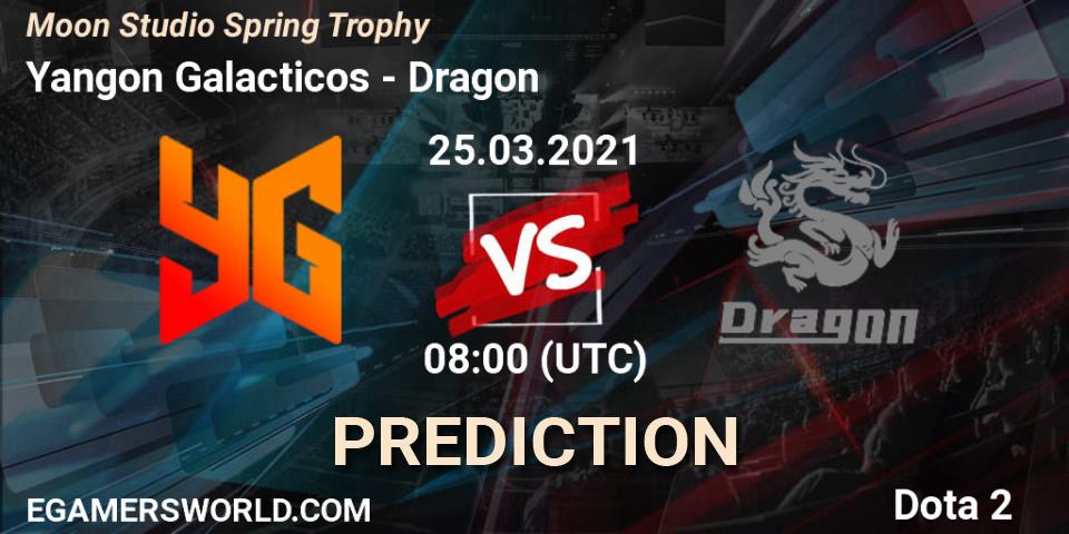 Yangon Galacticos contre Dragon : prédiction de match. 25.03.2021 at 08:20. Dota 2, Moon Studio Spring Trophy