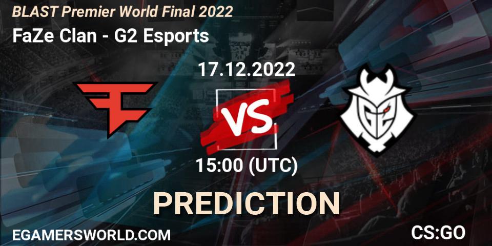FaZe Clan contre G2 Esports : prédiction de match. 17.12.22. CS2 (CS:GO), BLAST Premier World Final 2022