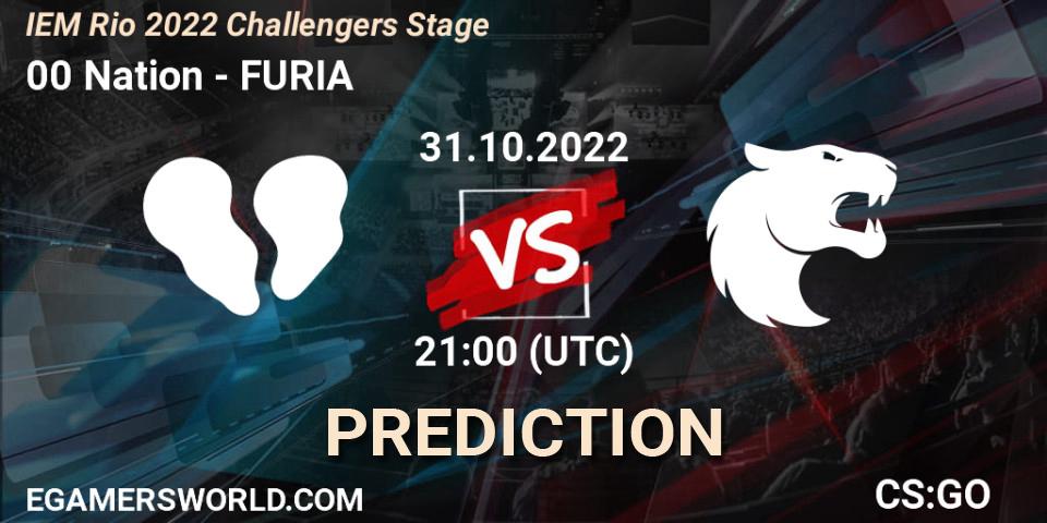 00 Nation contre FURIA : prédiction de match. 31.10.22. CS2 (CS:GO), IEM Rio 2022 Challengers Stage
