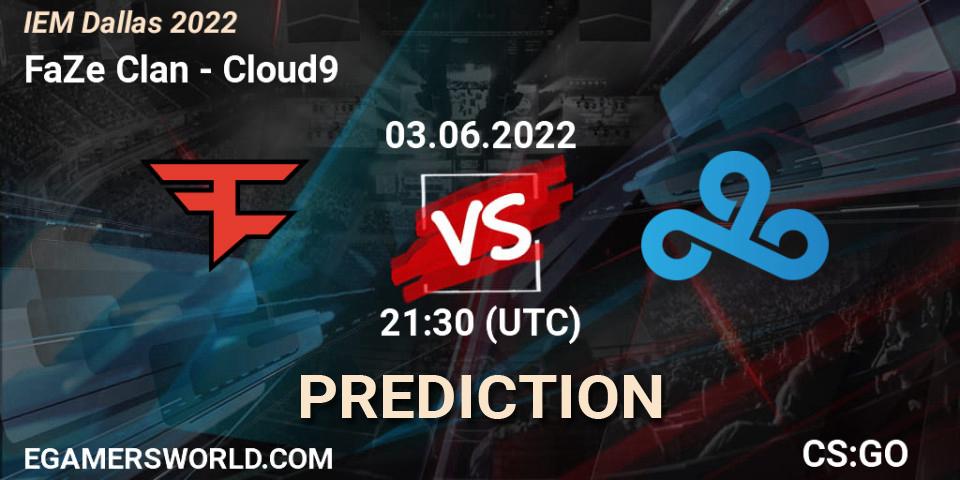 FaZe Clan contre Cloud9 : prédiction de match. 03.06.2022 at 22:35. Counter-Strike (CS2), IEM Dallas 2022