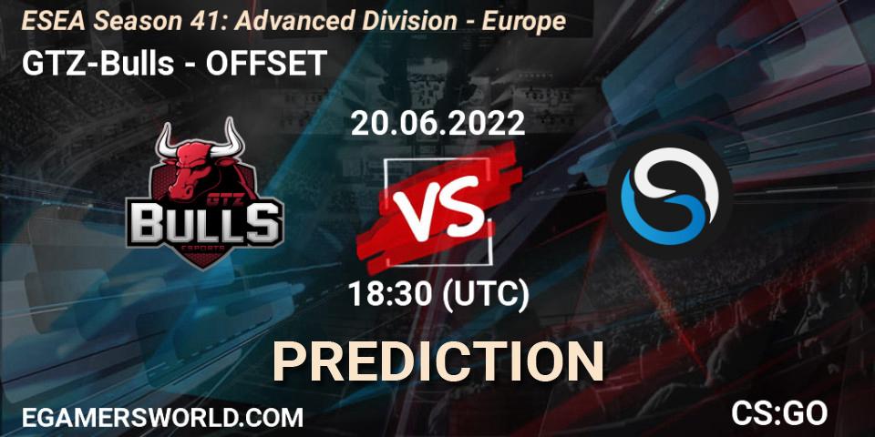 GTZ-Bulls contre OFFSET : prédiction de match. 21.06.22. CS2 (CS:GO), ESEA Season 41: Advanced Division - Europe
