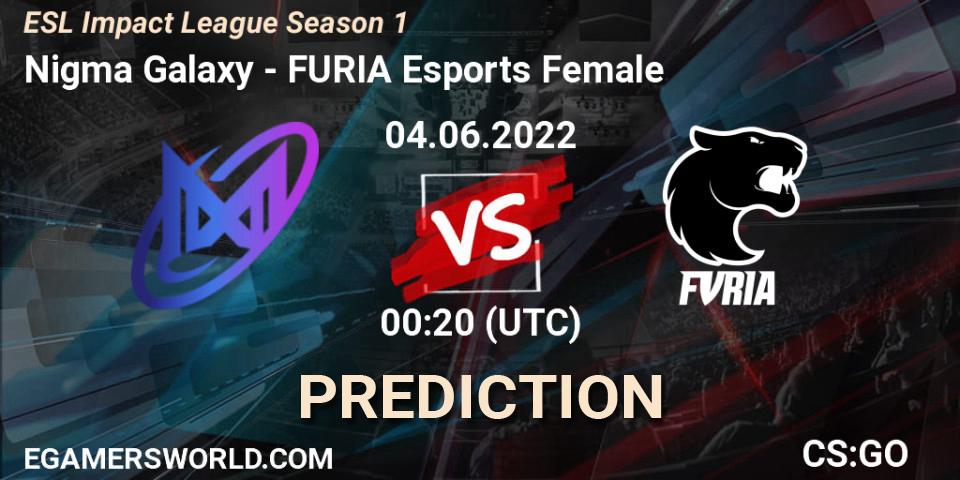 Galaxy Racer Female contre FURIA Esports Female : prédiction de match. 04.06.2022 at 01:00. Counter-Strike (CS2), ESL Impact League Season 1