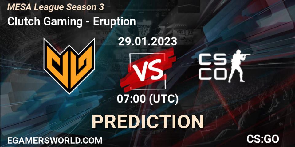 Clutch Gaming contre Eruption : prédiction de match. 29.01.23. CS2 (CS:GO), MESA League Season 3