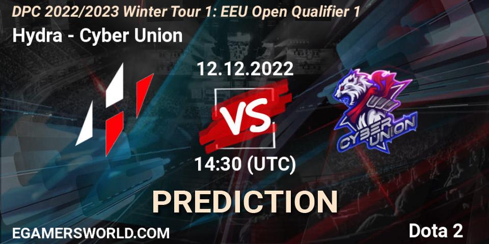 Hydra contre Cyber Union : prédiction de match. 12.12.2022 at 14:29. Dota 2, DPC 2022/2023 Winter Tour 1: EEU Open Qualifier 1
