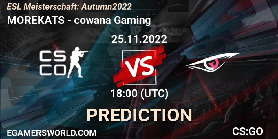 Morekats contre cowana Gaming : prédiction de match. 25.11.22. CS2 (CS:GO), ESL Meisterschaft: Autumn 2022