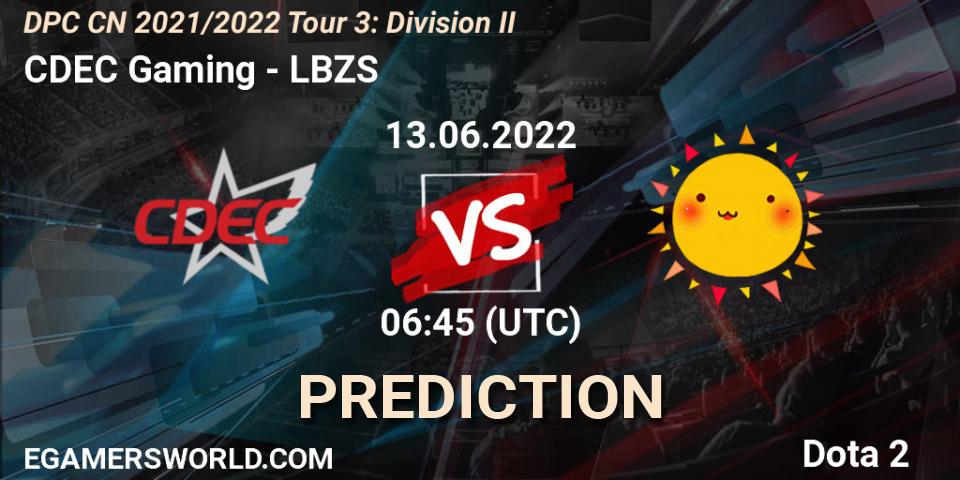 CDEC Gaming contre LBZS : prédiction de match. 13.06.22. Dota 2, DPC CN 2021/2022 Tour 3: Division II