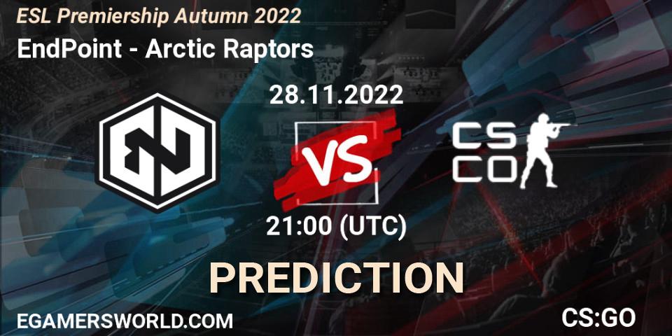 EndPoint contre Arctic Raptors : prédiction de match. 28.11.22. CS2 (CS:GO), ESL Premiership Autumn 2022