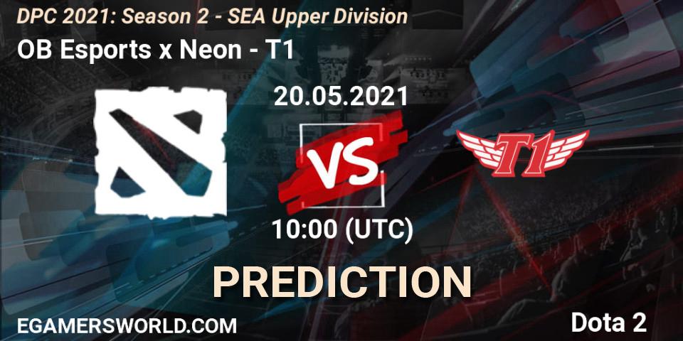 OB Esports x Neon contre T1 : prédiction de match. 20.05.2021 at 10:02. Dota 2, DPC 2021: Season 2 - SEA Upper Division