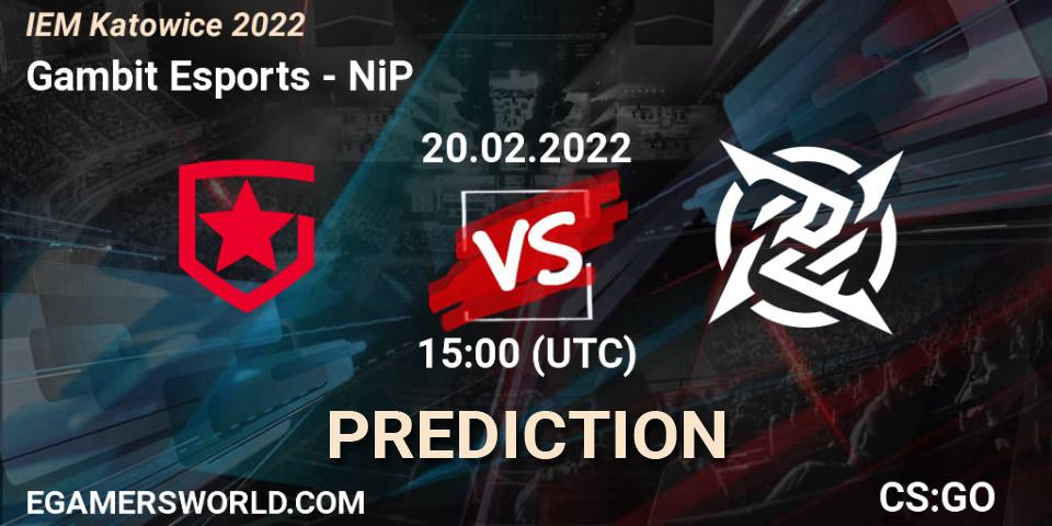 Gambit Esports contre NiP : prédiction de match. 20.02.22. CS2 (CS:GO), IEM Katowice 2022