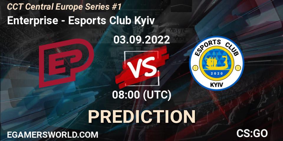 Enterprise contre Esports Club Kyiv : prédiction de match. 03.09.2022 at 08:00. Counter-Strike (CS2), CCT Central Europe Series #1