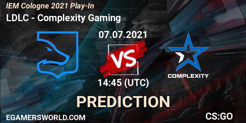 LDLC contre Complexity Gaming : prédiction de match. 07.07.2021 at 14:45. Counter-Strike (CS2), IEM Cologne 2021 Play-In