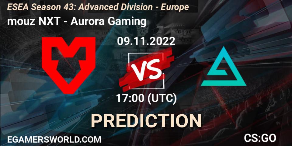 mouz NXT contre Aurora : prédiction de match. 09.11.22. CS2 (CS:GO), ESEA Season 43: Advanced Division - Europe