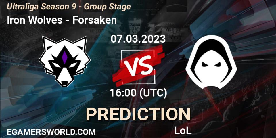 Iron Wolves contre Forsaken : prédiction de match. 07.03.23. LoL, Ultraliga Season 9 - Group Stage