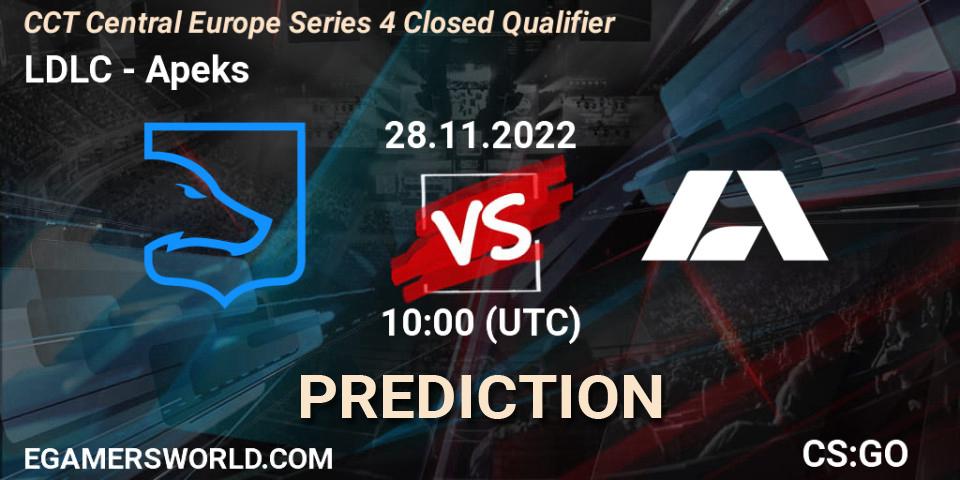 LDLC contre Apeks : prédiction de match. 28.11.22. CS2 (CS:GO), CCT Central Europe Series 4 Closed Qualifier