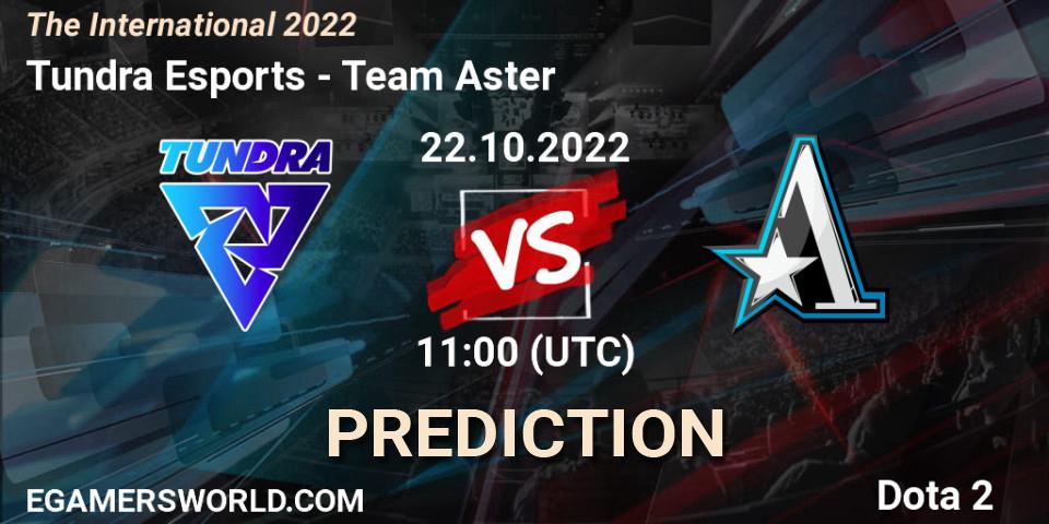 Tundra Esports contre Team Aster : prédiction de match. 22.10.22. Dota 2, The International 2022