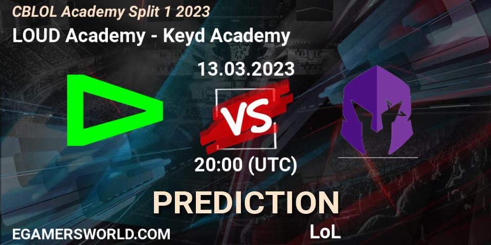 LOUD Academy contre Keyd Academy : prédiction de match. 13.03.2023 at 20:00. LoL, CBLOL Academy Split 1 2023