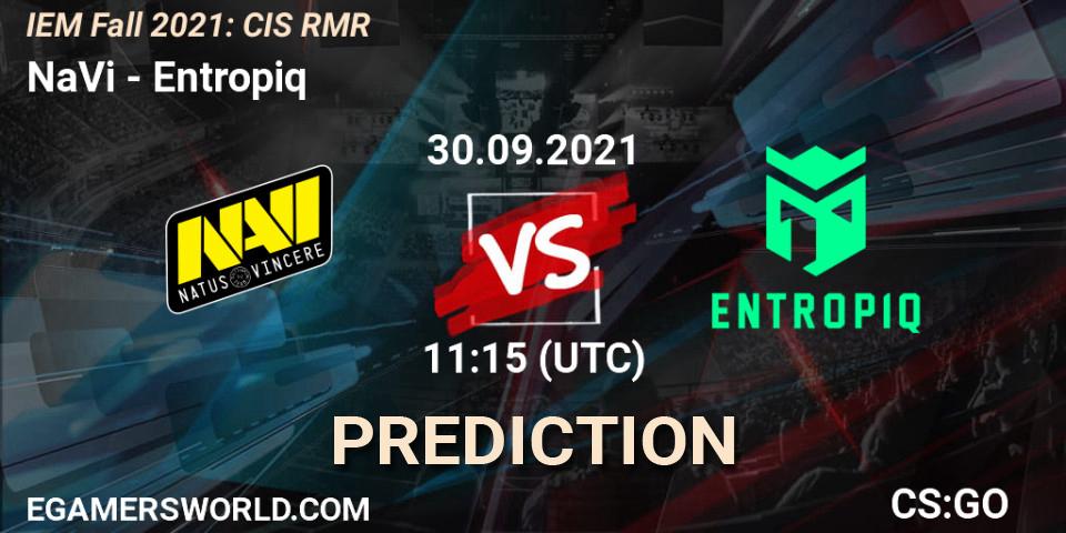 NaVi contre Entropiq : prédiction de match. 30.09.2021 at 11:20. Counter-Strike (CS2), IEM Fall 2021: CIS RMR