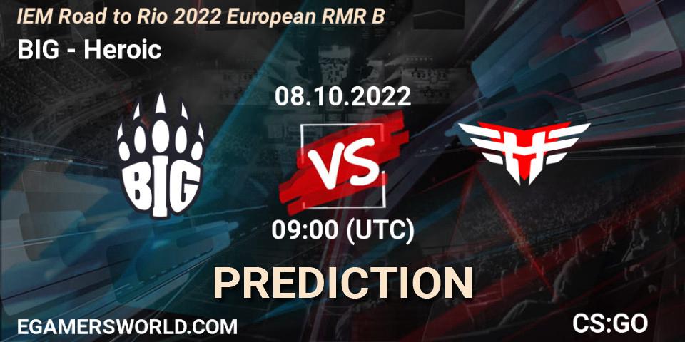 BIG contre Heroic : prédiction de match. 08.10.22. CS2 (CS:GO), IEM Road to Rio 2022 European RMR B