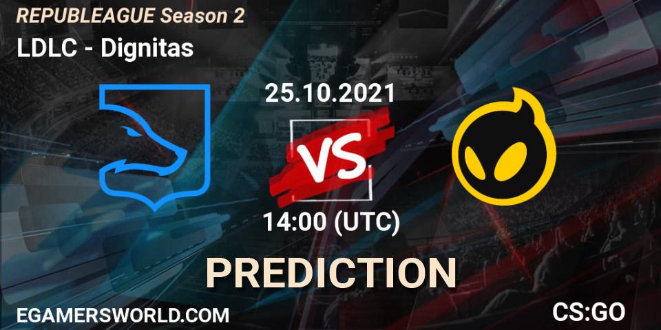 LDLC contre Dignitas : prédiction de match. 25.10.2021 at 14:00. Counter-Strike (CS2), REPUBLEAGUE Season 2