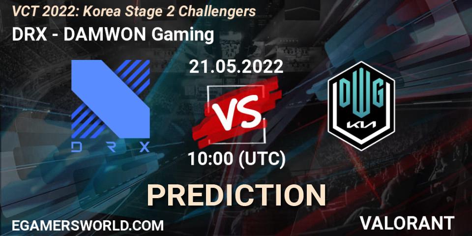 DRX contre DAMWON Gaming : prédiction de match. 21.05.2022 at 10:00. VALORANT, VCT 2022: Korea Stage 2 Challengers