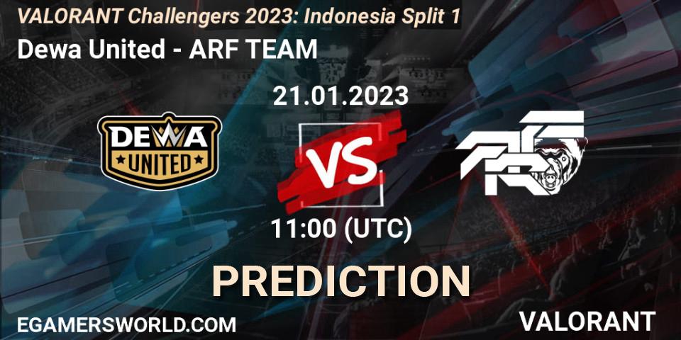 Dewa United contre ARF TEAM : prédiction de match. 21.01.2023 at 11:00. VALORANT, VALORANT Challengers 2023: Indonesia Split 1