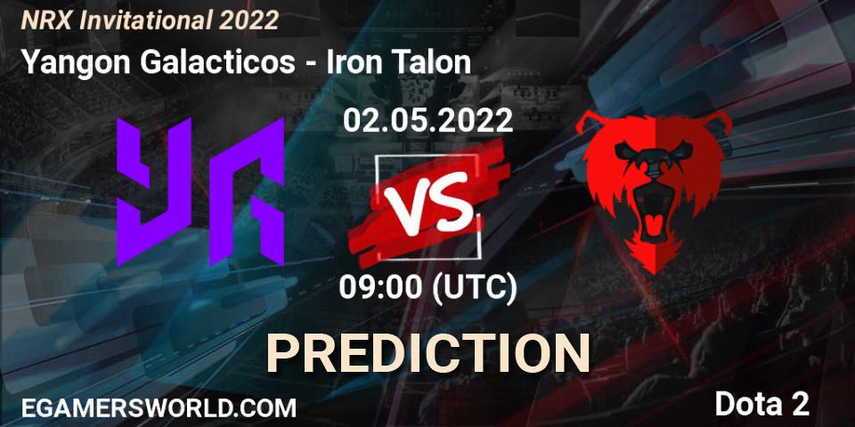 Yangon Galacticos contre Iron Talon : prédiction de match. 02.05.2022 at 09:00. Dota 2, NRX Invitational 2022