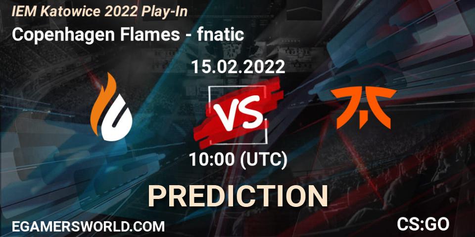 Copenhagen Flames contre fnatic : prédiction de match. 15.02.2022 at 10:00. Counter-Strike (CS2), IEM Katowice 2022 Play-In