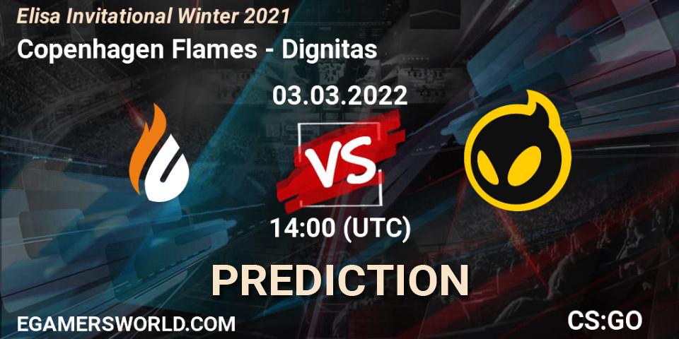 Copenhagen Flames contre Dignitas : prédiction de match. 03.03.2022 at 15:00. Counter-Strike (CS2), Elisa Invitational Winter 2021
