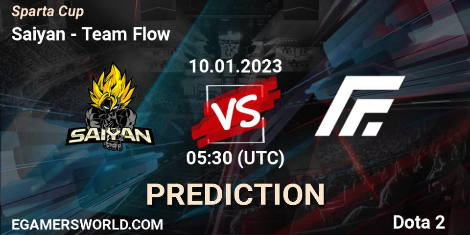 Saiyan contre Team Flow : prédiction de match. 10.01.2023 at 05:37. Dota 2, Sparta Cup
