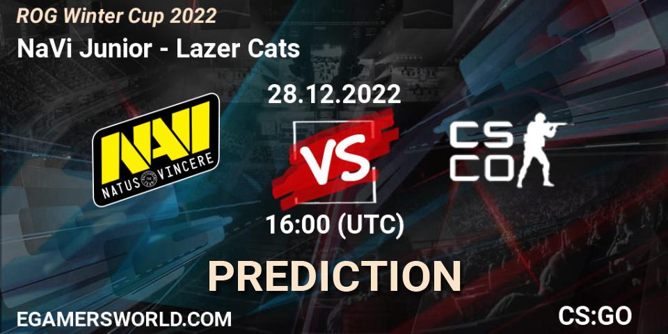 NaVi Junior contre Lazer Cats : prédiction de match. 08.01.2023 at 12:00. Counter-Strike (CS2), ROG Winter Cup 2022