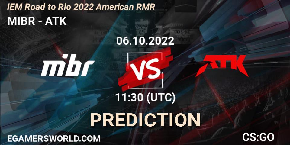 MIBR contre ATK : prédiction de match. 06.10.22. CS2 (CS:GO), IEM Road to Rio 2022 American RMR