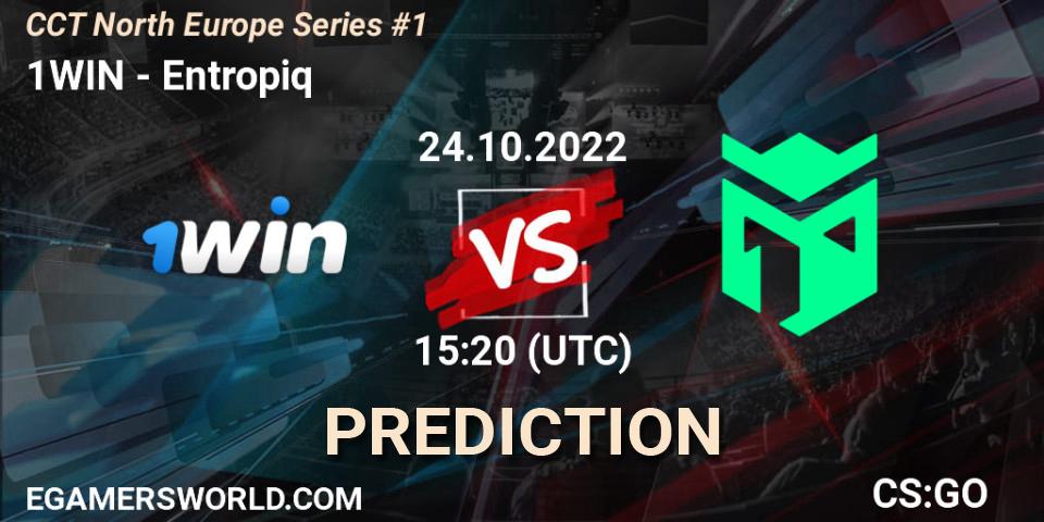 1WIN contre Entropiq : prédiction de match. 24.10.2022 at 15:20. Counter-Strike (CS2), CCT North Europe Series #1