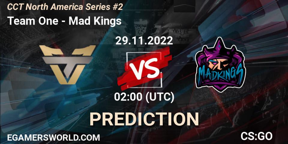 Team One contre Mad Kings : prédiction de match. 29.11.22. CS2 (CS:GO), CCT North America Series #2