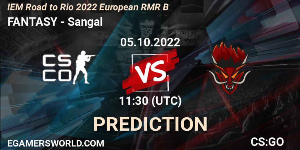 FANTASY contre Sangal : prédiction de match. 05.10.22. CS2 (CS:GO), IEM Road to Rio 2022 European RMR B