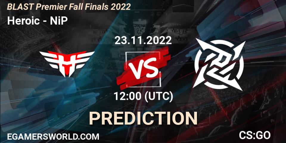 Heroic contre NiP : prédiction de match. 23.11.22. CS2 (CS:GO), BLAST Premier Fall Finals 2022