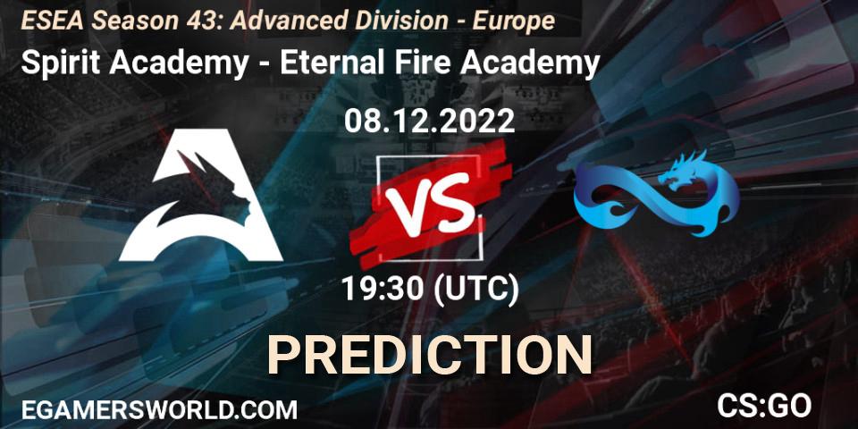 Spirit Academy contre Eternal Fire Academy : prédiction de match. 08.12.22. CS2 (CS:GO), ESEA Season 43: Advanced Division - Europe