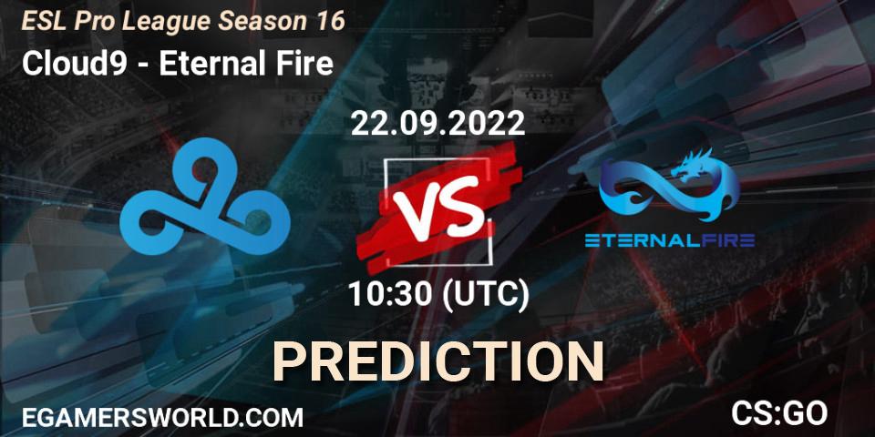Cloud9 contre Eternal Fire : prédiction de match. 22.09.22. CS2 (CS:GO), ESL Pro League Season 16