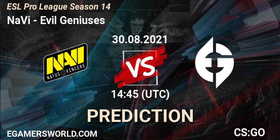 NaVi contre Evil Geniuses : prédiction de match. 30.08.21. CS2 (CS:GO), ESL Pro League Season 14