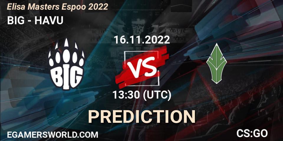 BIG contre HAVU : prédiction de match. 16.11.22. CS2 (CS:GO), Elisa Masters Espoo 2022
