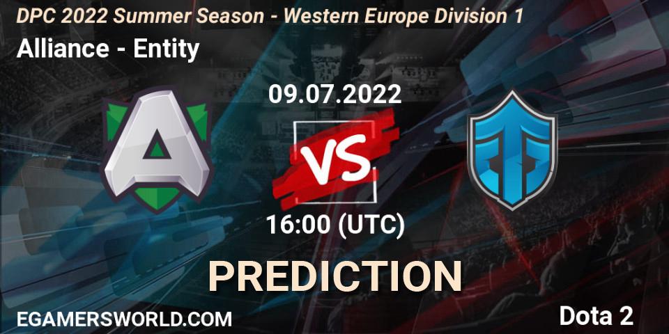Alliance contre Entity : prédiction de match. 09.07.2022 at 15:55. Dota 2, DPC WEU 2021/2022 Tour 3: Division I