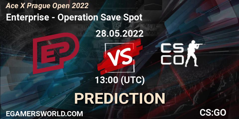 Enterprise contre Operation Save Spot : prédiction de match. 28.05.2022 at 13:00. Counter-Strike (CS2), Ace X Prague Open 2022