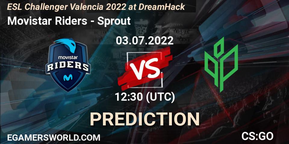 Movistar Riders contre Sprout : prédiction de match. 03.07.2022 at 12:10. Counter-Strike (CS2), ESL Challenger Valencia 2022 at DreamHack