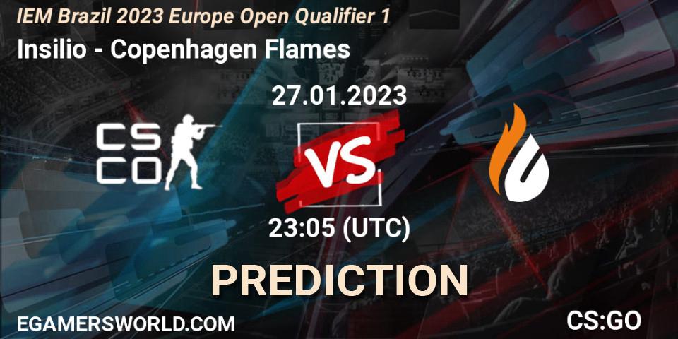 Insilio contre Copenhagen Flames : prédiction de match. 28.01.23. CS2 (CS:GO), IEM Brazil Rio 2023 Europe Open Qualifier 1