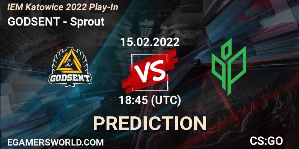 GODSENT contre Sprout : prédiction de match. 15.02.2022 at 20:25. Counter-Strike (CS2), IEM Katowice 2022 Play-In