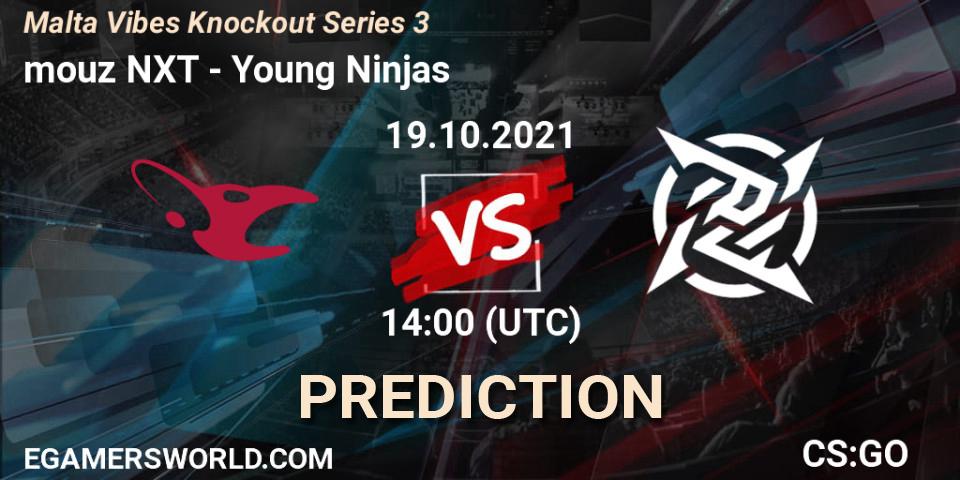mouz NXT contre Young Ninjas : prédiction de match. 19.10.2021 at 14:00. Counter-Strike (CS2), Malta Vibes Knockout Series 3