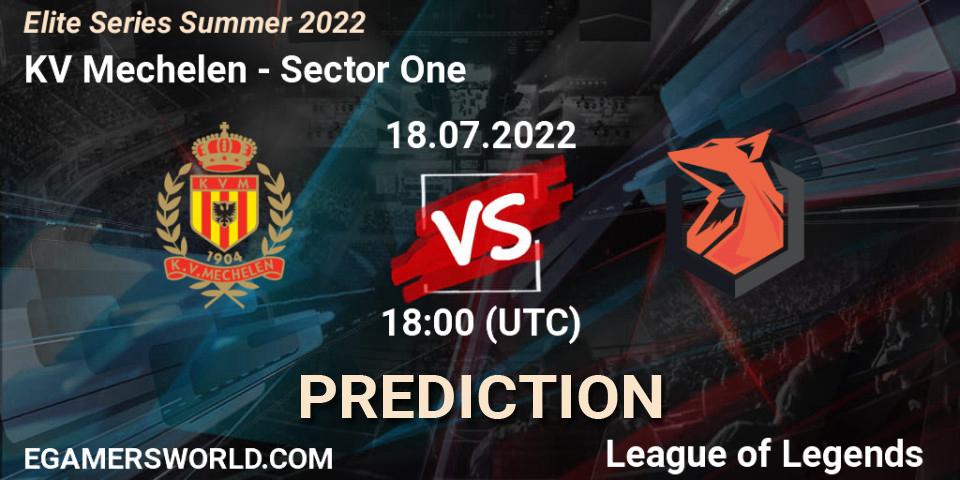 KV Mechelen contre Sector One : prédiction de match. 18.07.2022 at 18:00. LoL, Elite Series Summer 2022