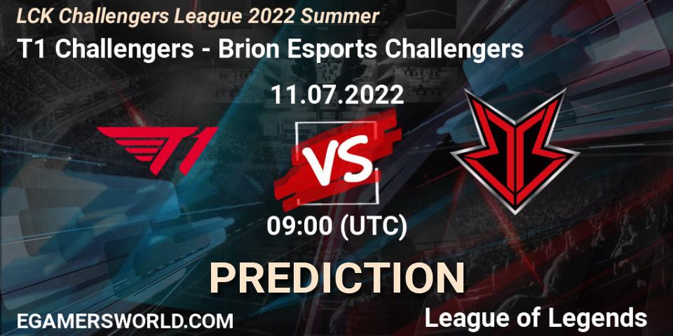 T1 Challengers contre Brion Esports Challengers : prédiction de match. 14.07.2022 at 06:00. LoL, LCK Challengers League 2022 Summer