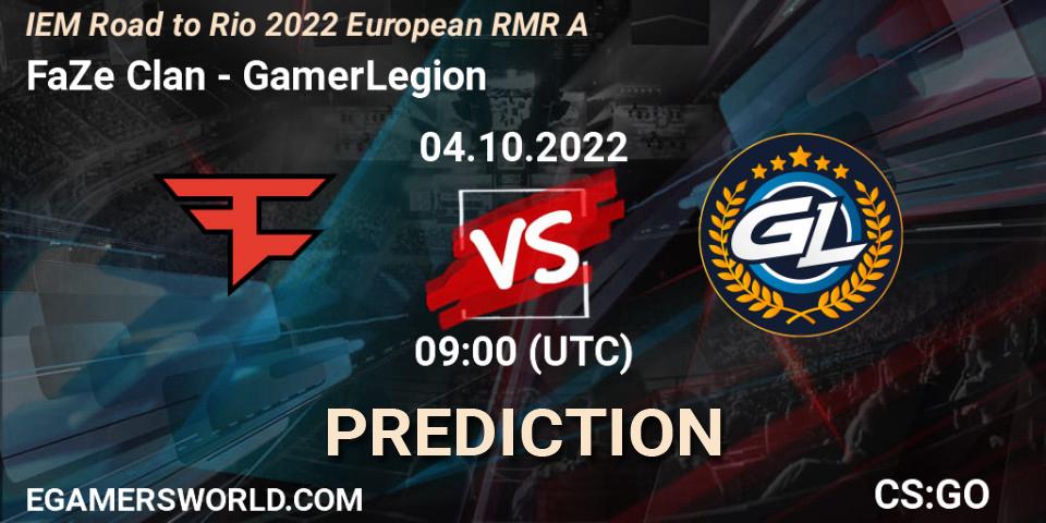 FaZe Clan contre GamerLegion : prédiction de match. 04.10.22. CS2 (CS:GO), IEM Road to Rio 2022 European RMR A