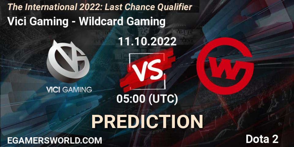 Vici Gaming contre Wildcard Gaming : prédiction de match. 11.10.2022 at 04:12. Dota 2, The International 2022: Last Chance Qualifier
